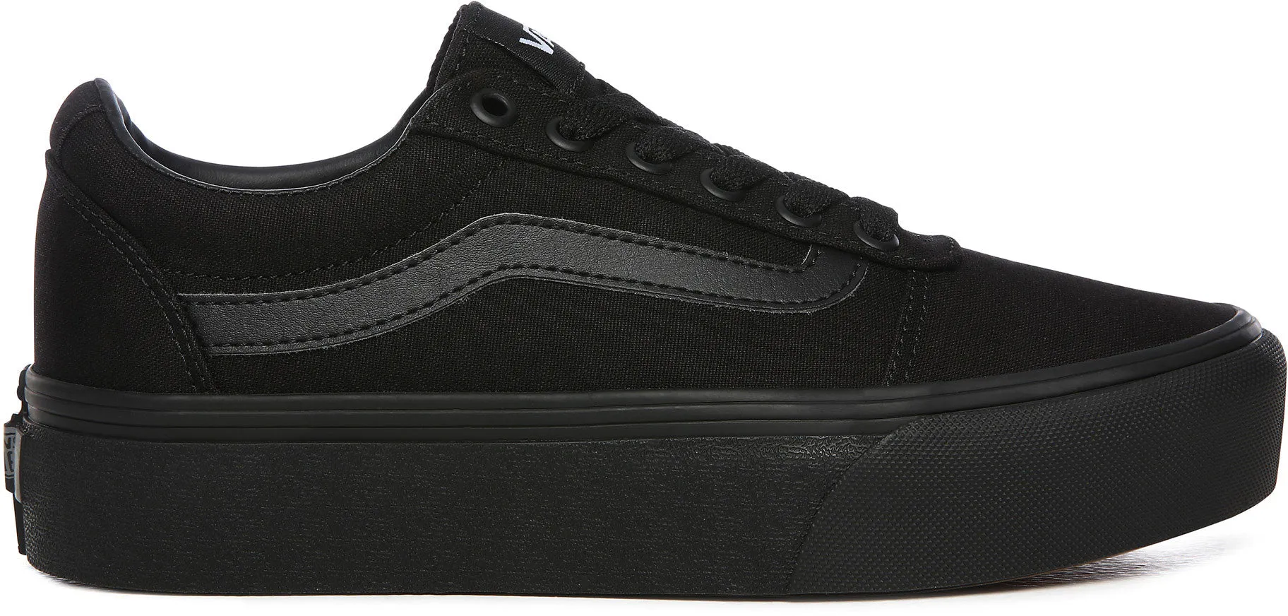 Ladies Vans Platform All Black Vans Ward Old Skool Styling School Shoes