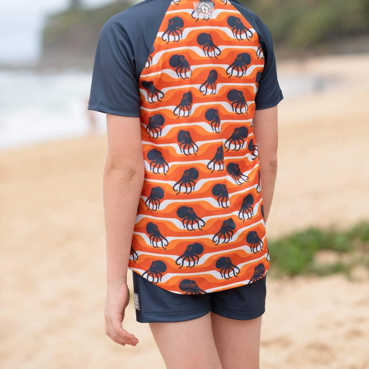 Lava Octopi Short Sleeve Zip Rashie