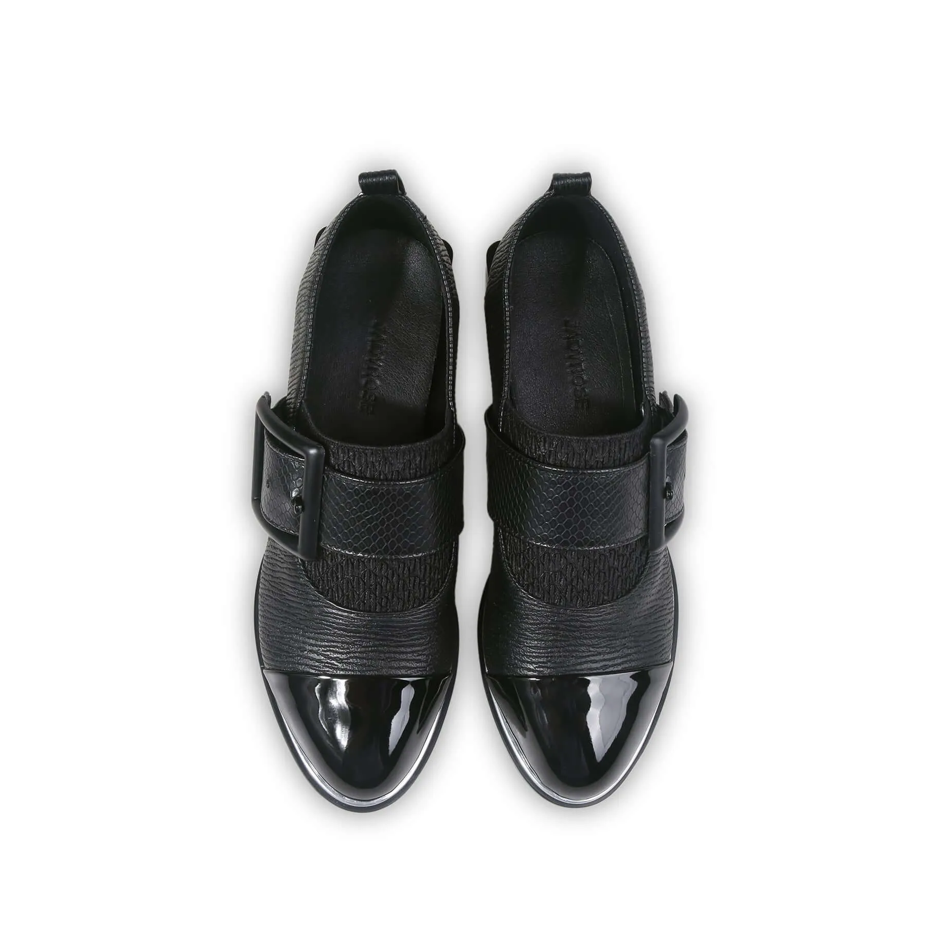 Leather Loafers with Mid-Length Block Heel Pumps