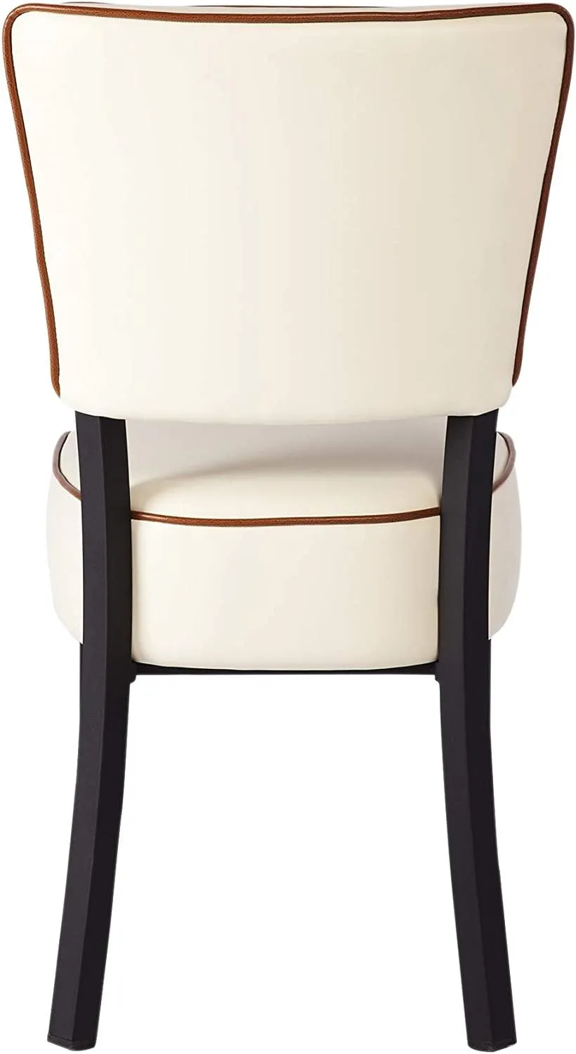 Leather Side Chair Set of 2 Kitchen Dining Room Chairs w/ Thick Upholstered Seat and Backrest