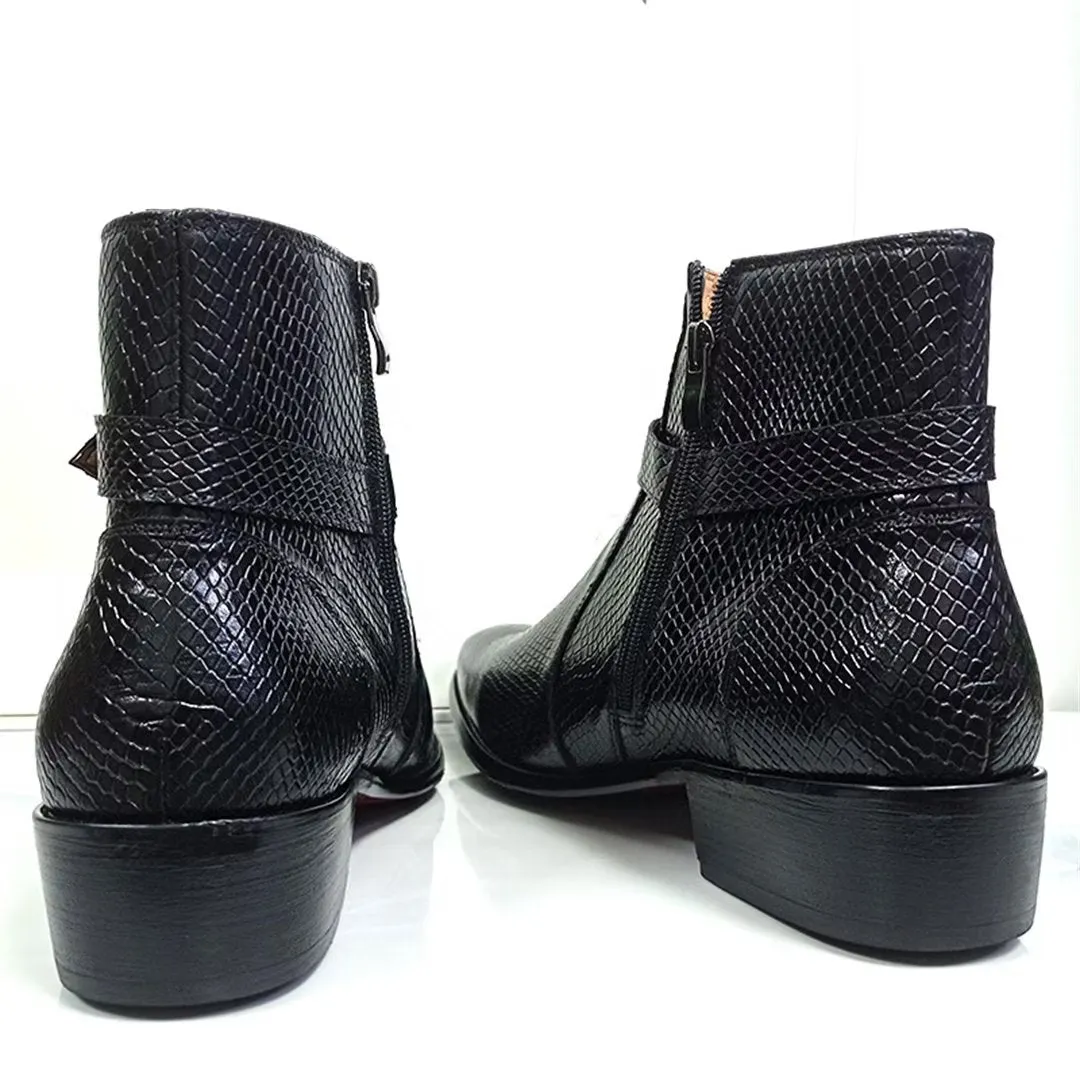 LeatherLuxe Genuine Ankle Boots with Pointed Toe