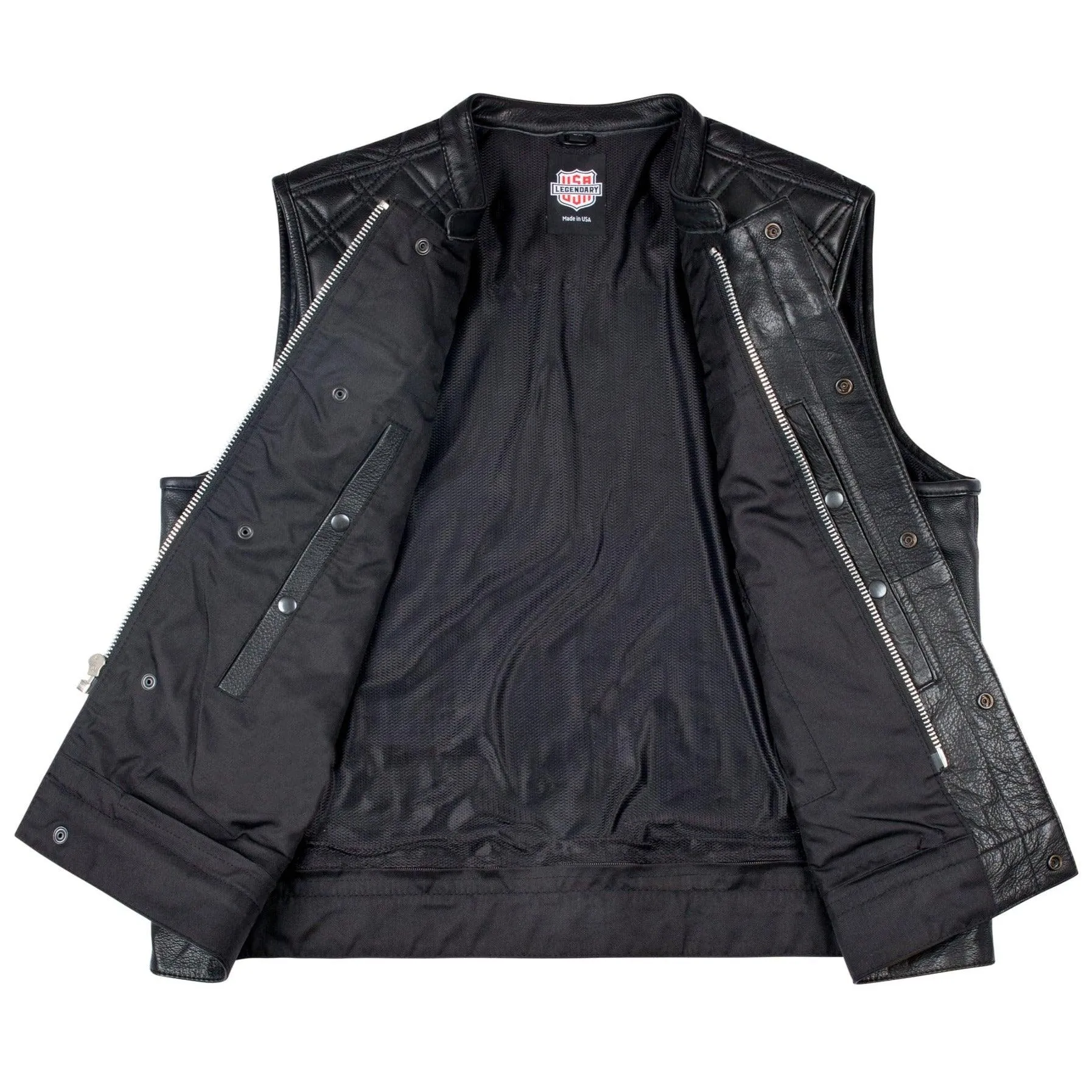 Legendary 'Diamond Cut Outlaw' Motorcycle Vest ALL SIZES 40-56 FINAL SALE SHIPS SAME DAY