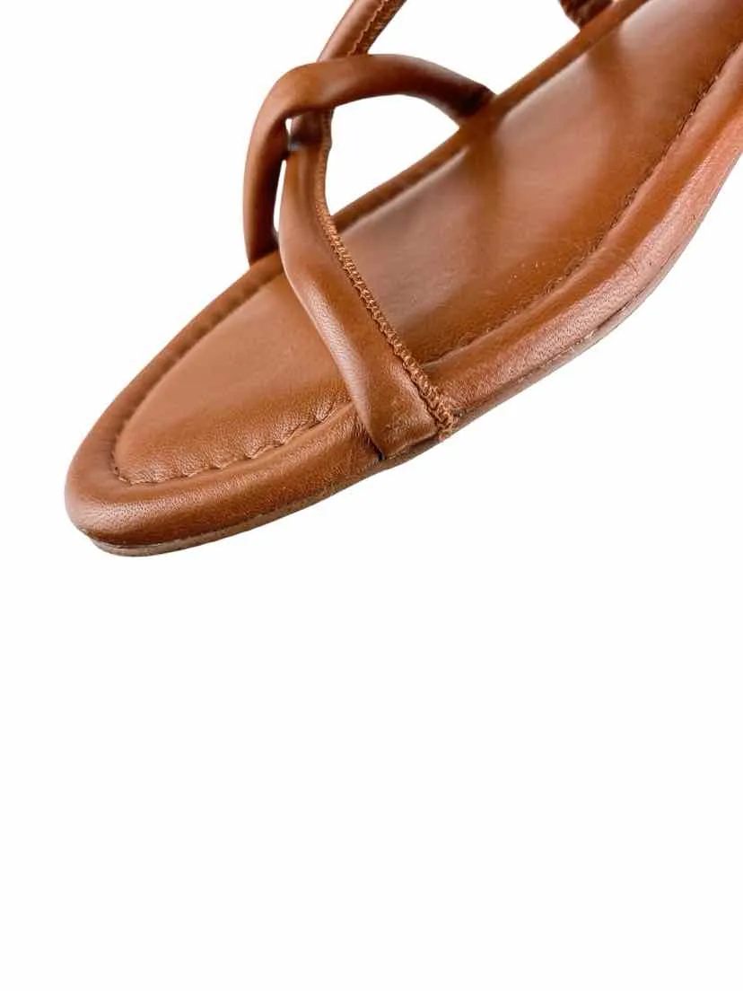 Madewell Women's Bombe Leather Slide Sandals English Saddle Size 9