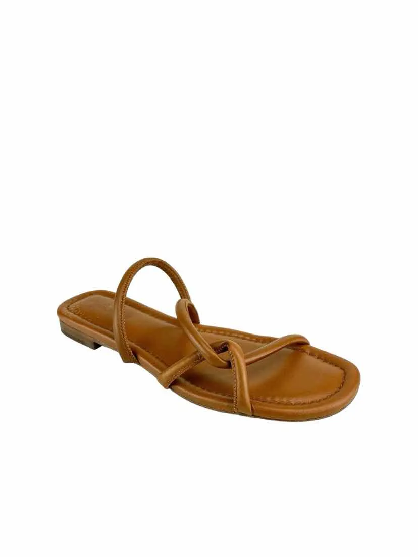 Madewell Women's Bombe Leather Slide Sandals English Saddle Size 9