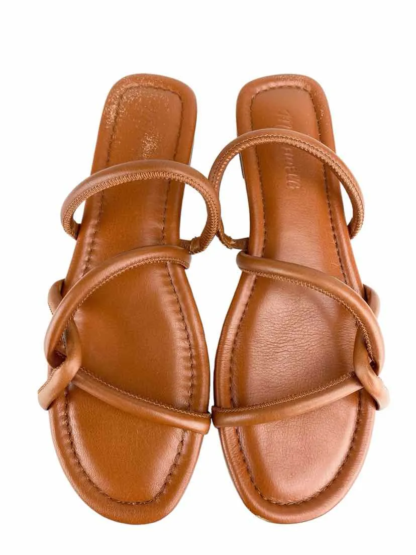 Madewell Women's Bombe Leather Slide Sandals English Saddle Size 9