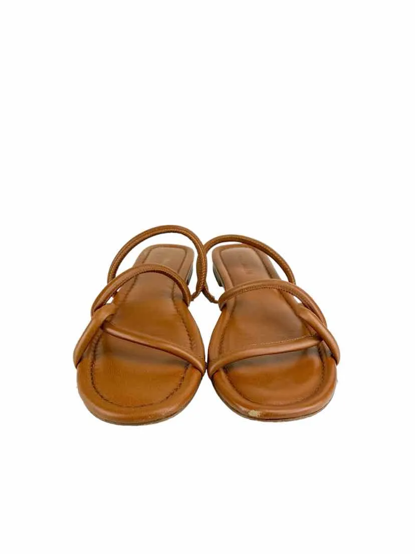 Madewell Women's Bombe Leather Slide Sandals English Saddle Size 9