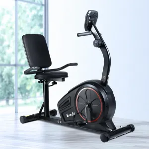 Magnetic Recumbent Exercise Bike, 8 Levels, LCD Monitor - Everfit