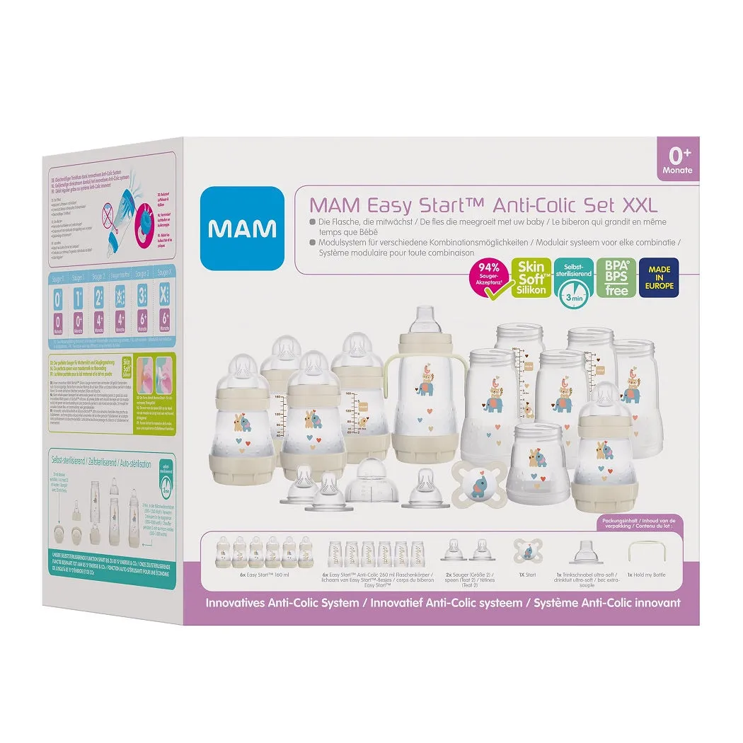 MAM Easy Start Self-Sterilising Anti-Colic Bottle Starter Set (White)