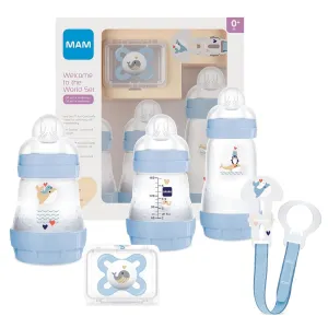 MAM Welcome to the World Set (Blue) Includes Anti-Colic Bottles