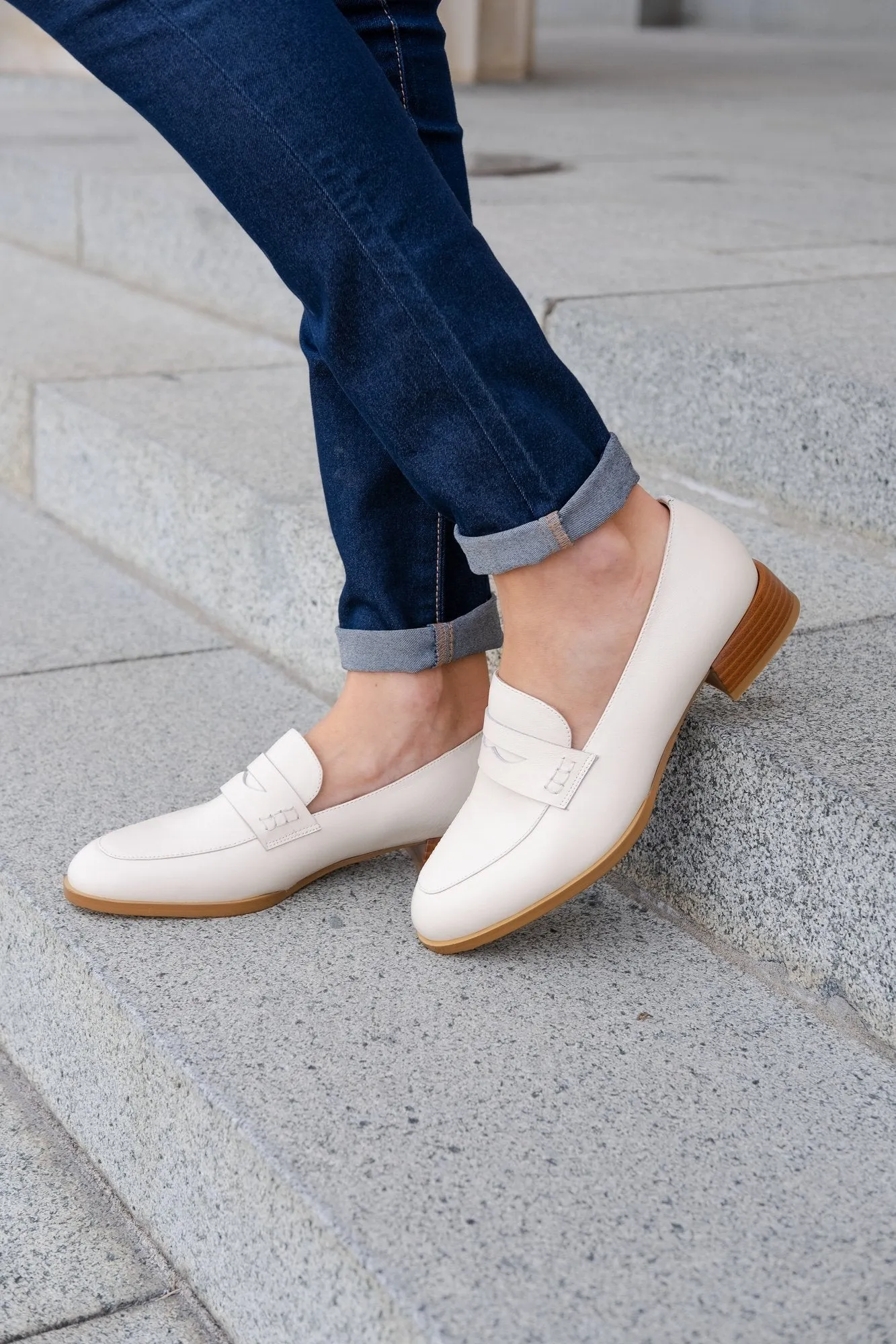 Marcel Leather Loafer Bone