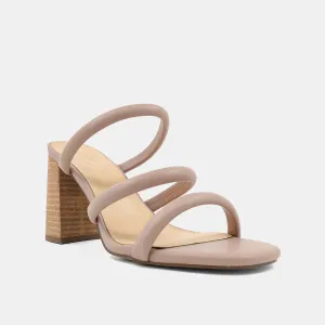 Mauve 3 Strap Ginger Block Heel