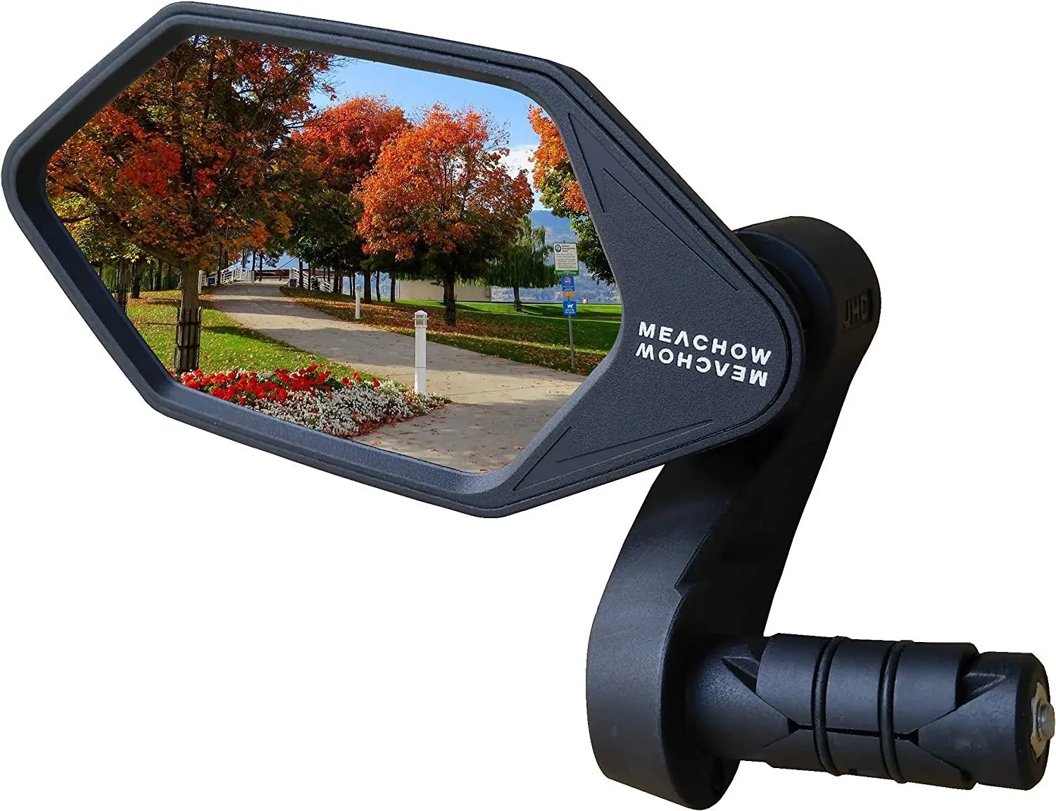 MEACHOW 2022 New Bar End Bike Mirror, Crystal UHD Automotive Grade Glass Lens E-Bike Mirrors, Scratch Resistant, Safe Rearview Mirrors, (Silver Left Side) ME-022LS