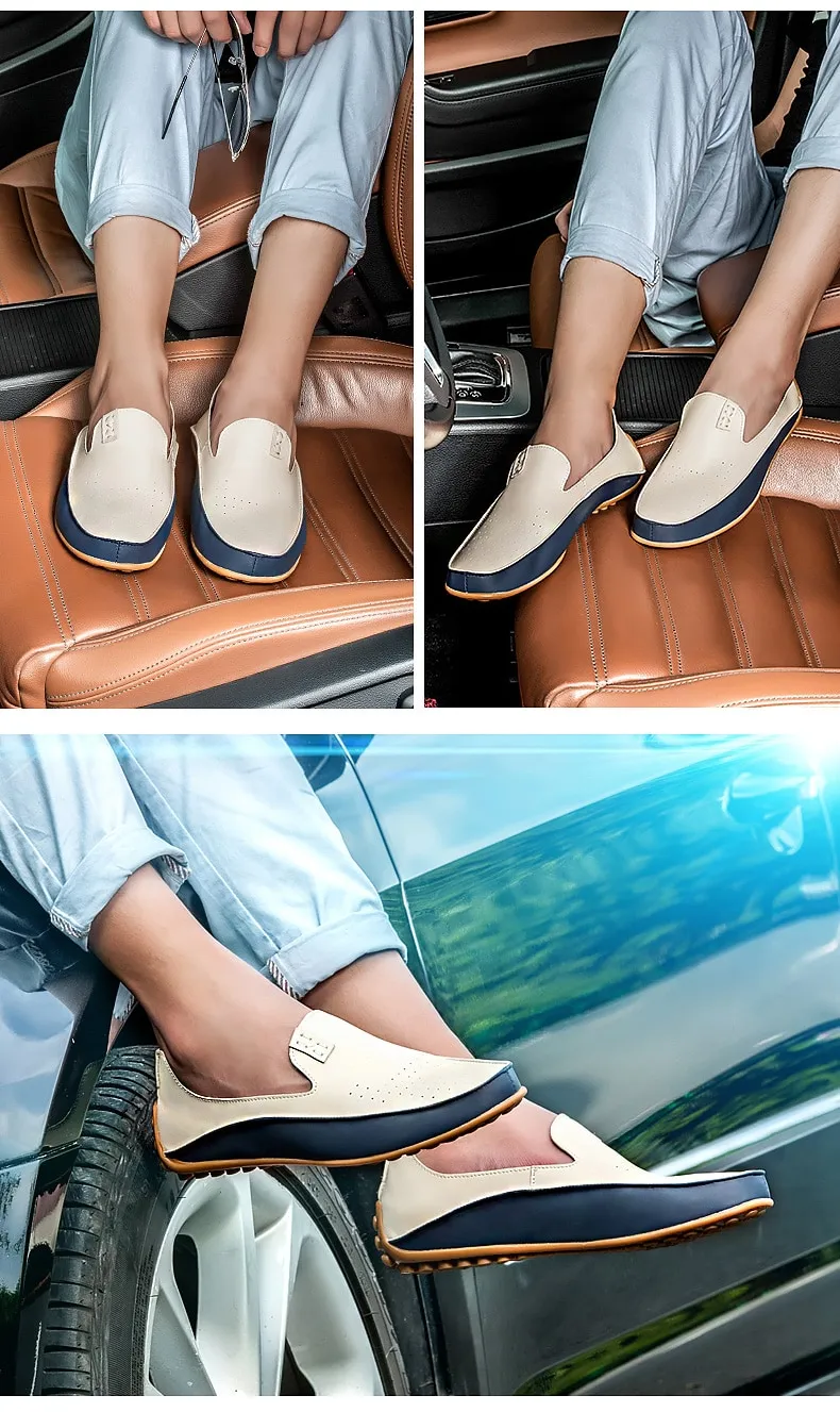 Men Driving Shoes Leather Loafers