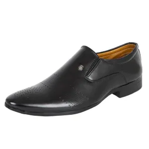 Men's Classic Black Synthetic Leather Slip-On Formal Shoes