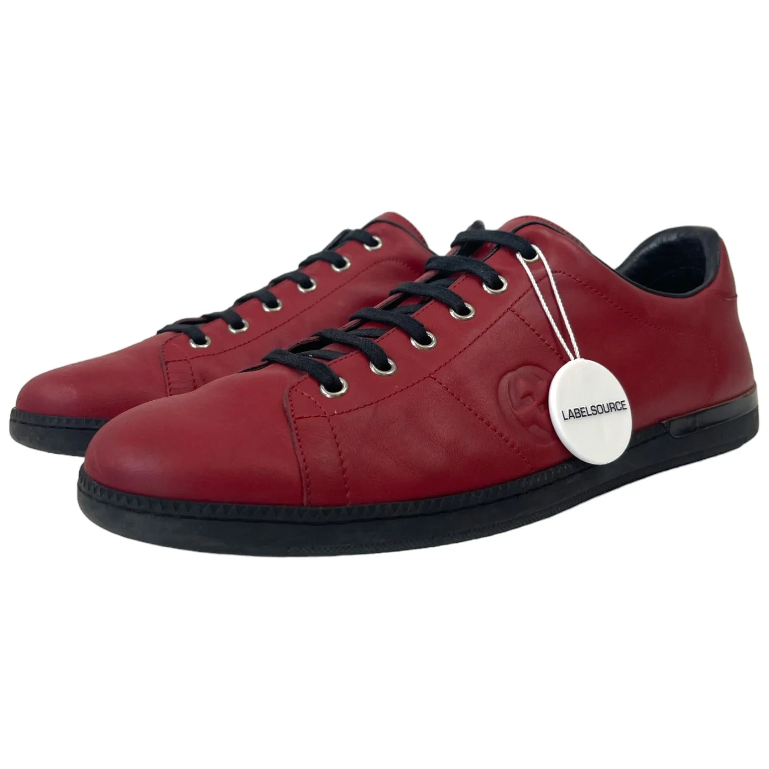 Men's Embossed Logo Low Trainers Red Size EU 44 / UK 10