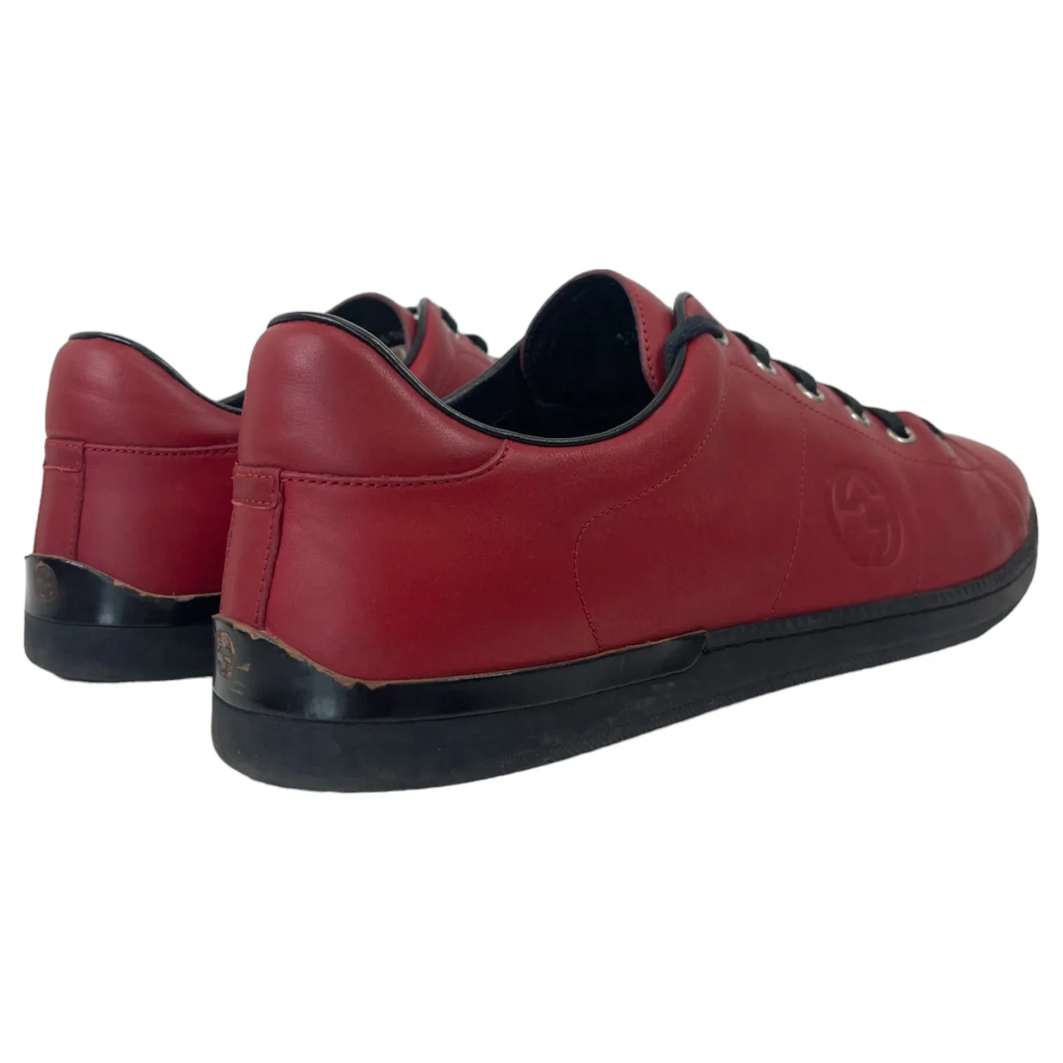 Men's Embossed Logo Low Trainers Red Size EU 44 / UK 10