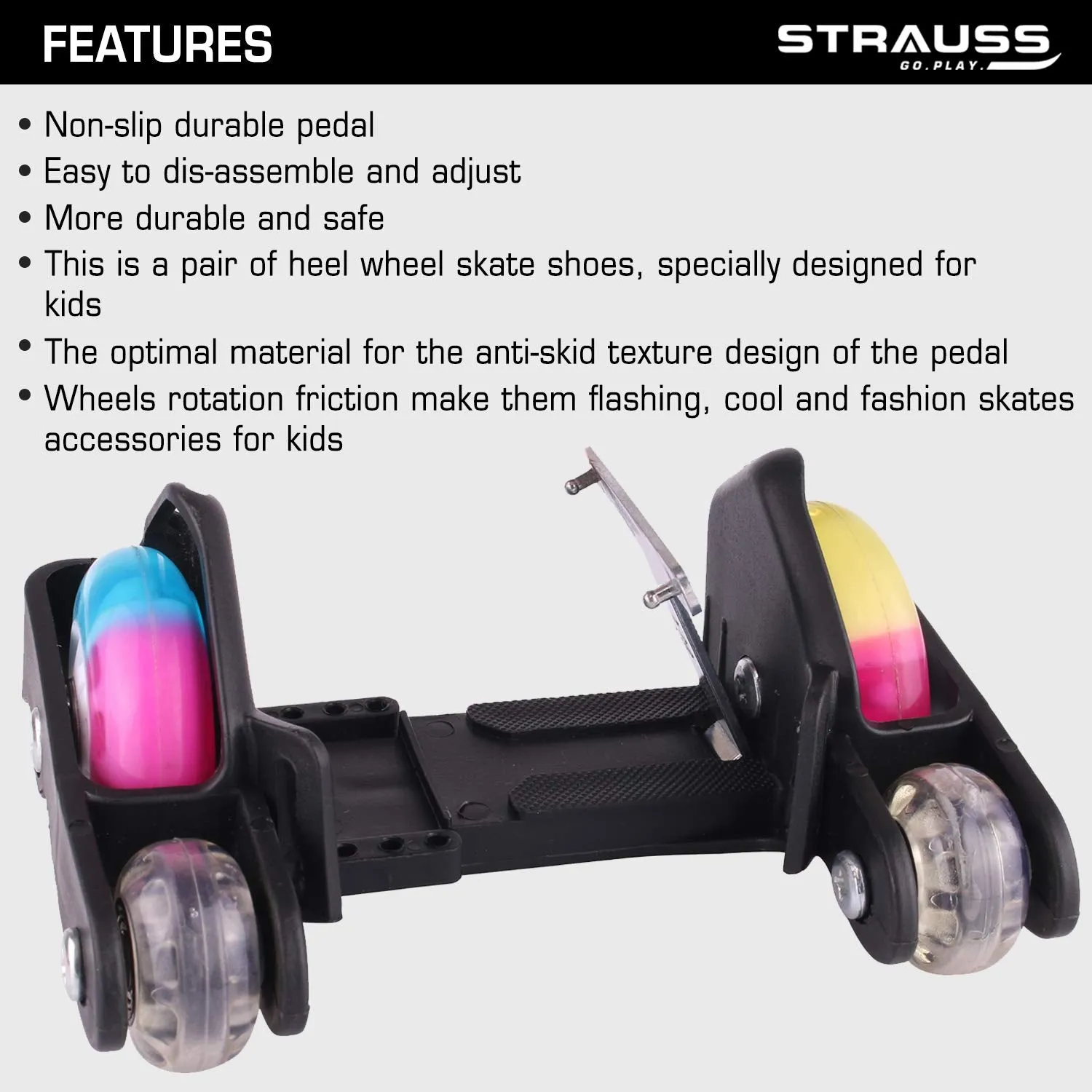 Multicolor Strauss Street Quad Roller Skates: Gliding with LED Wheels