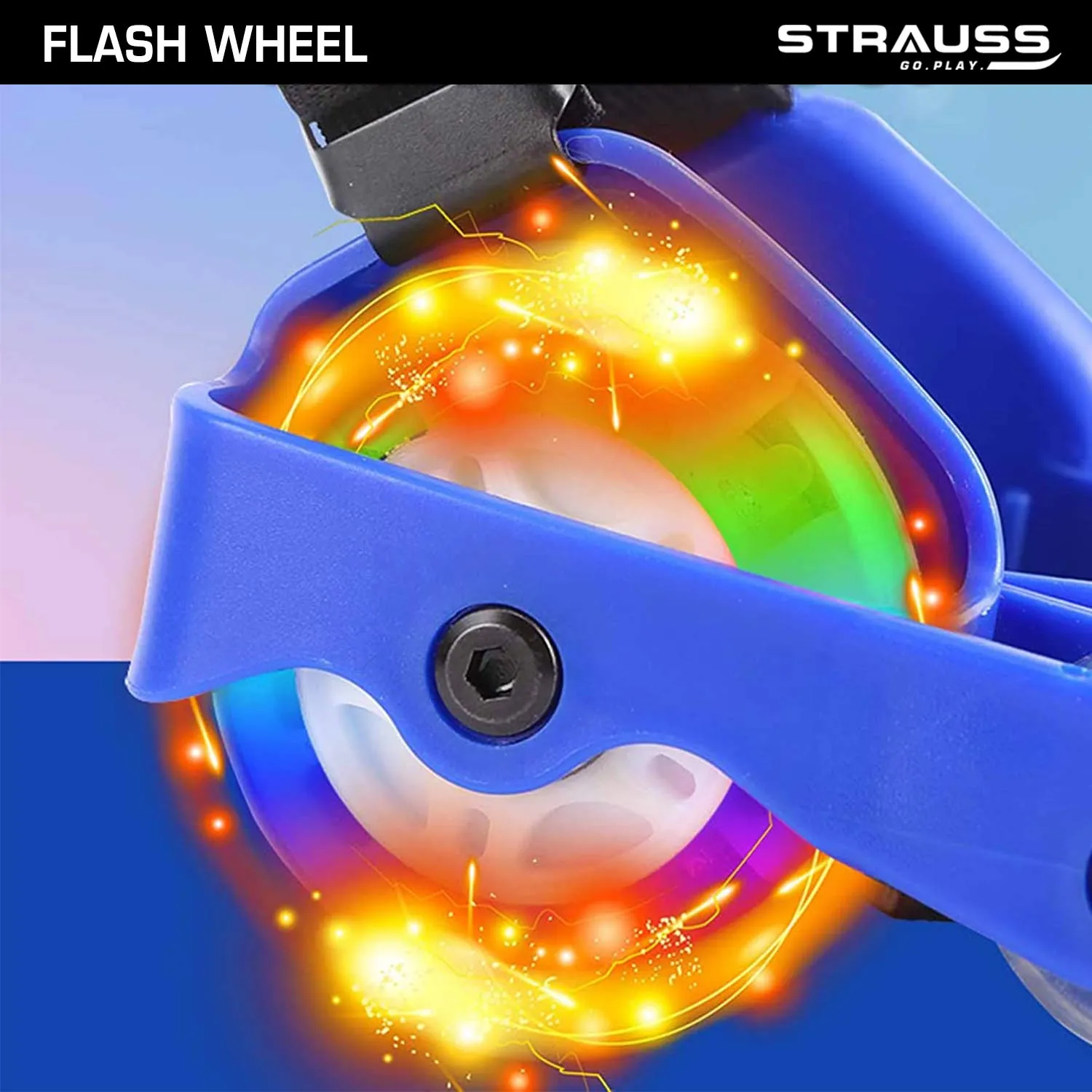 Multicolor Strauss Street Quad Roller Skates: Gliding with LED Wheels