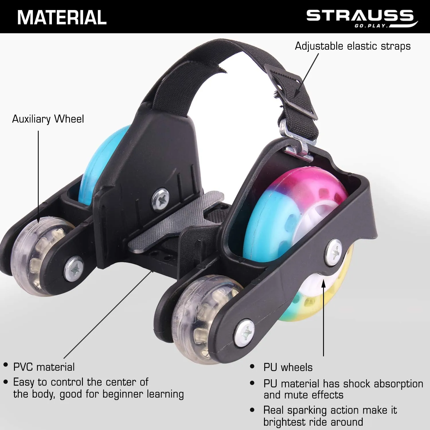 Multicolor Strauss Street Quad Roller Skates: Gliding with LED Wheels