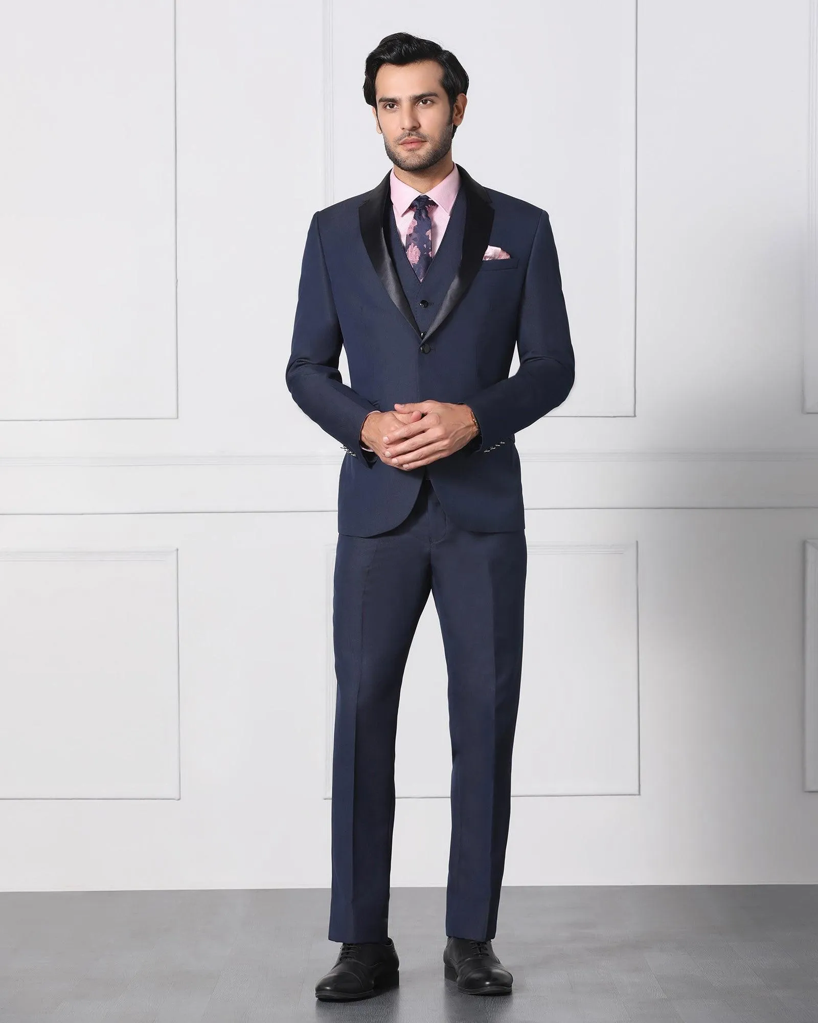 Must Haves Three Piece Navy Solid Formal Suit - Jaydon