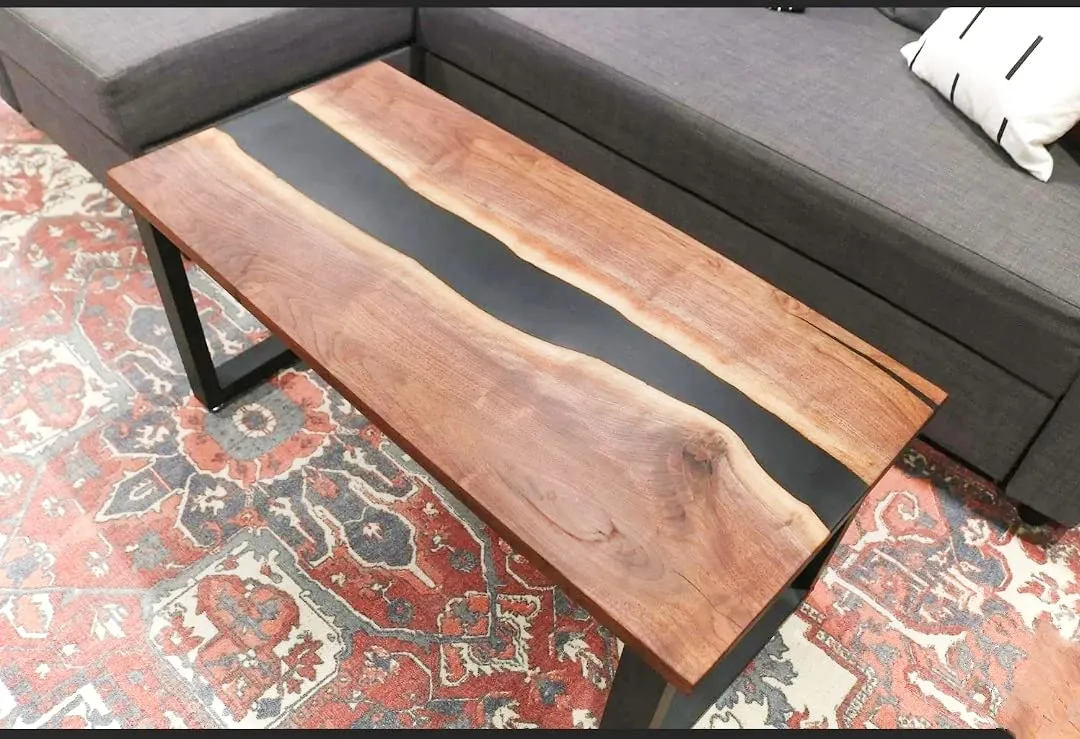 NAV KONST Epoxy Resin Coffee Table | Made for Living Room, Dining & for Office | Solid Natural Wooden Table with Water Proof & Weather Resistance Speciality (L*B*H - 36 * 22 * 18)