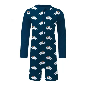 Navy Pelican Scoop Toddler Sunsuit