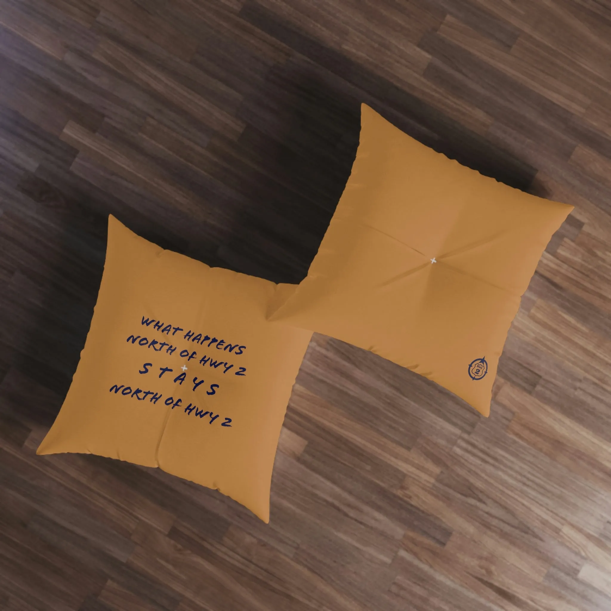 North of Hwy 2 - BROWN - Tufted Floor Pillow, Square