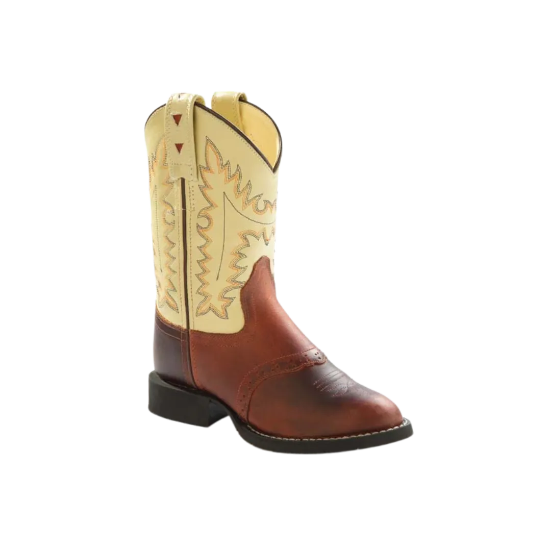 Old West Kid's Comfort Wear Western Rust Oyster Boots