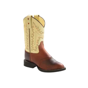 Old West Kid's Comfort Wear Western Rust Oyster Boots