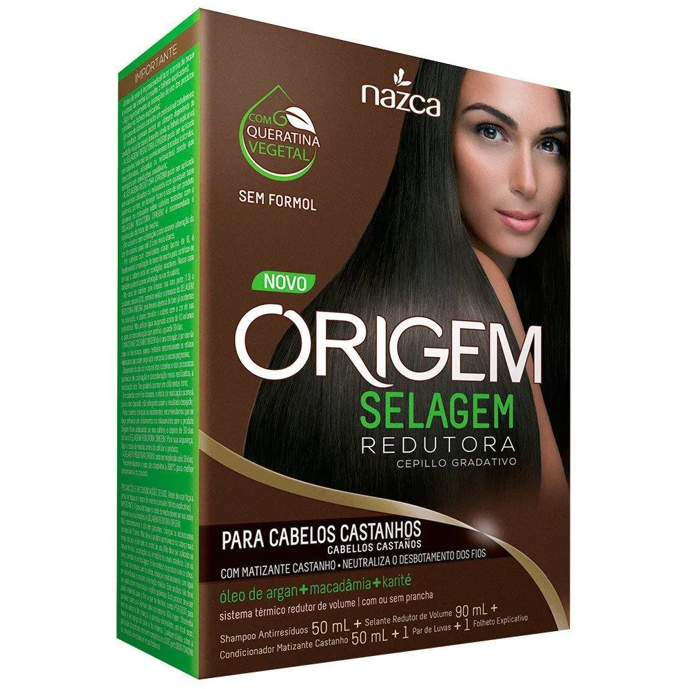 Origem Sealing Reducing Vegetable Keratin Brown Hair Smoothing Kit - Nazca