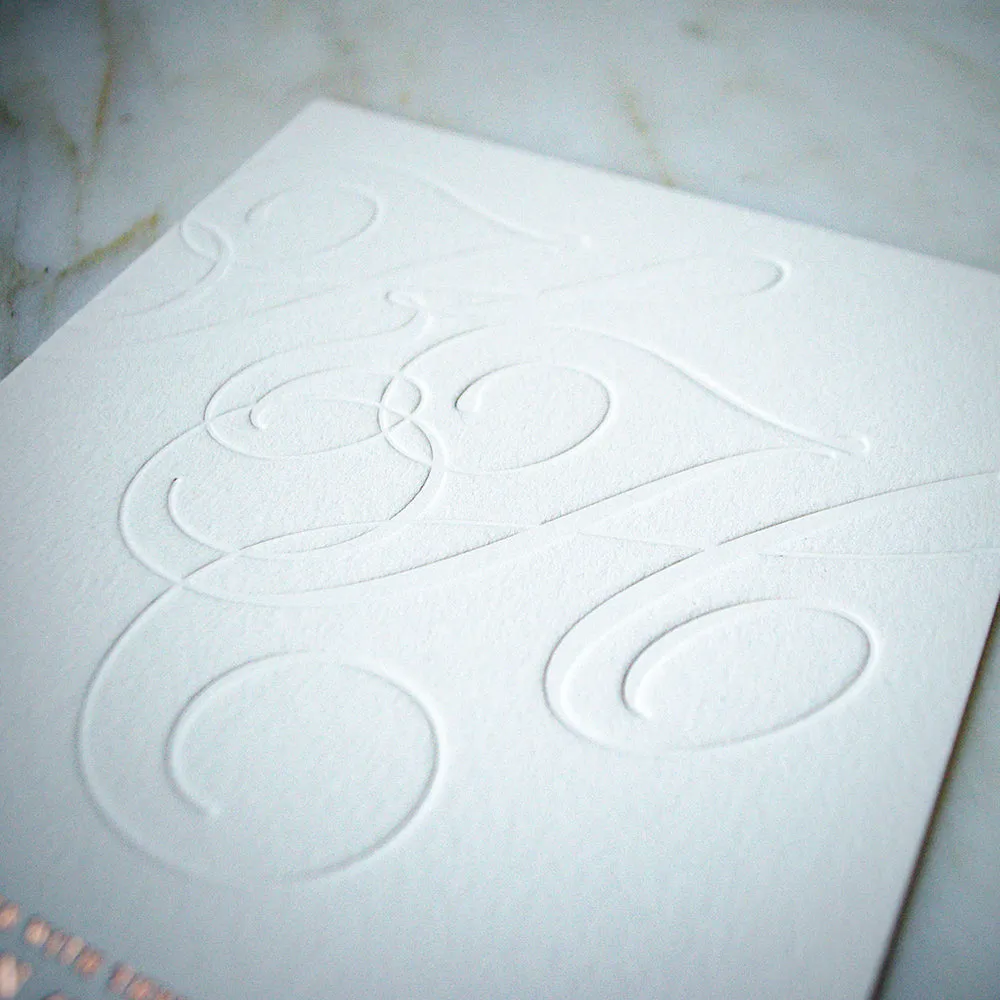 Oversize Initials Letterpress & Foil Wedding Invitations