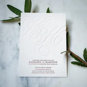 Oversize Initials Letterpress & Foil Wedding Invitations