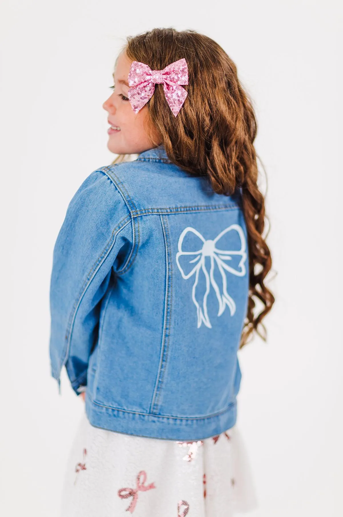 Pearl Bow Denim Jacket