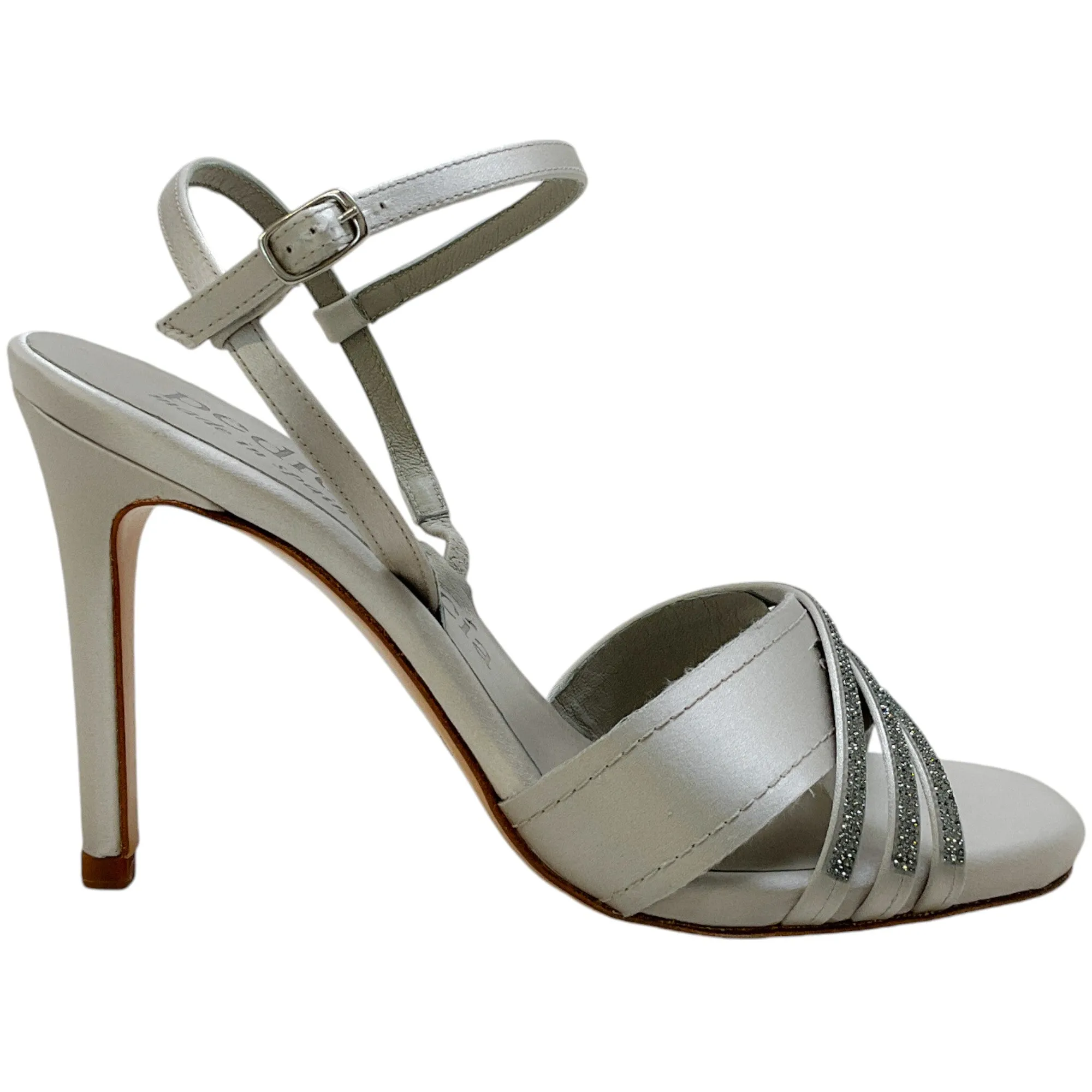 Pedro Garcia Silver Sandals With Crystals