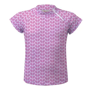 Pink Geo Petal Short Sleeve Zip Rashie