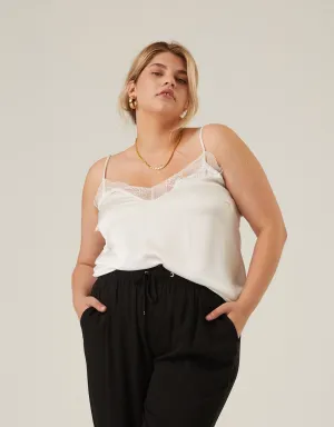 Plus Size Lace Trim Tank