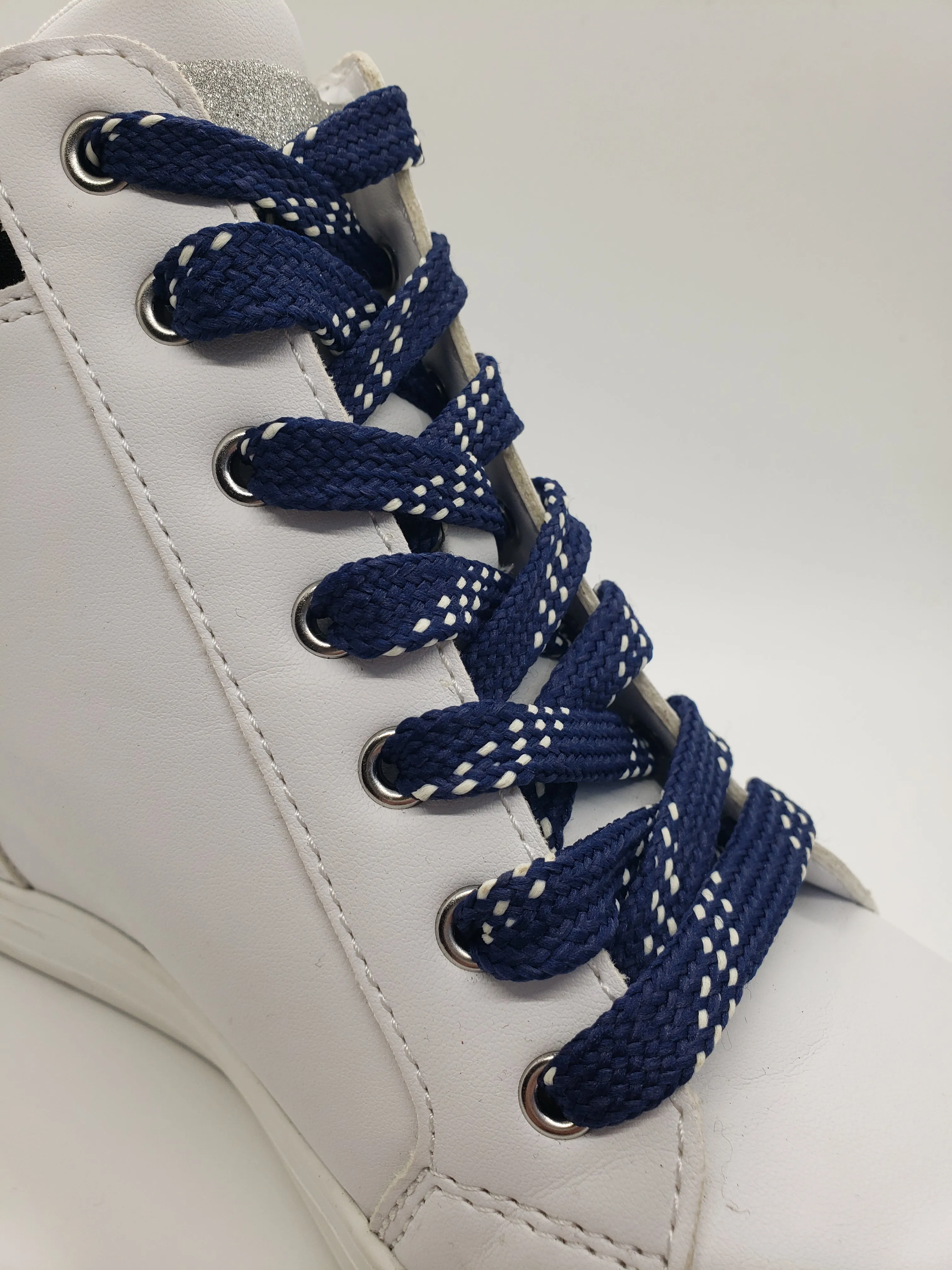 Premium Sport Laces - Navy with Cream Accents