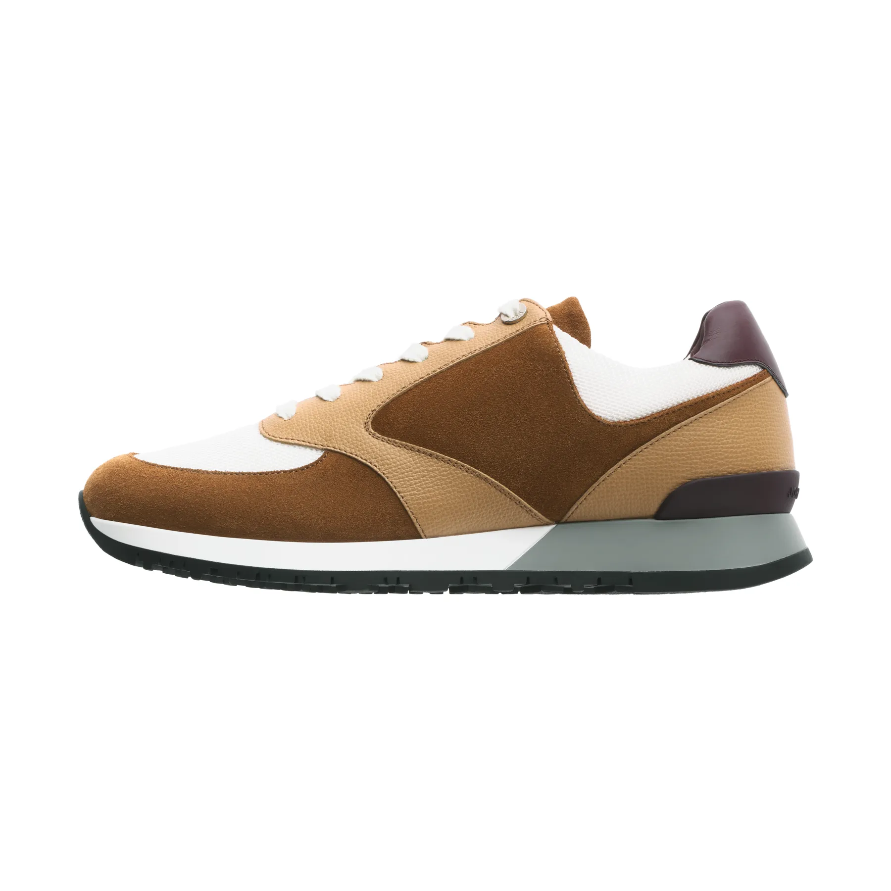 "Foundry" Suede and Leather Sneakers in Taupe