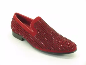 Red Suede Stud Loafer