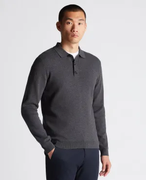 Relaxed Fit Long Sleeve Polo