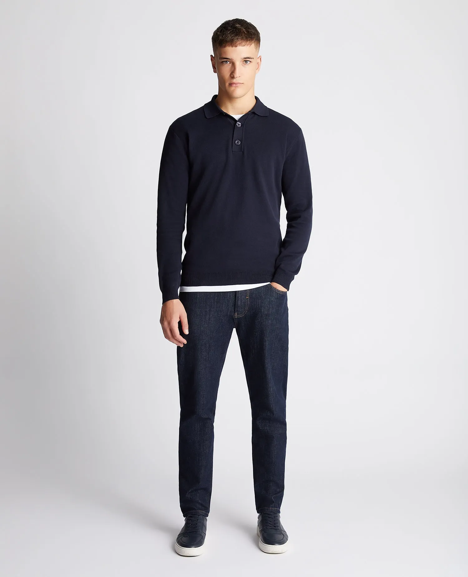 Relaxed Fit Long Sleeve Polo