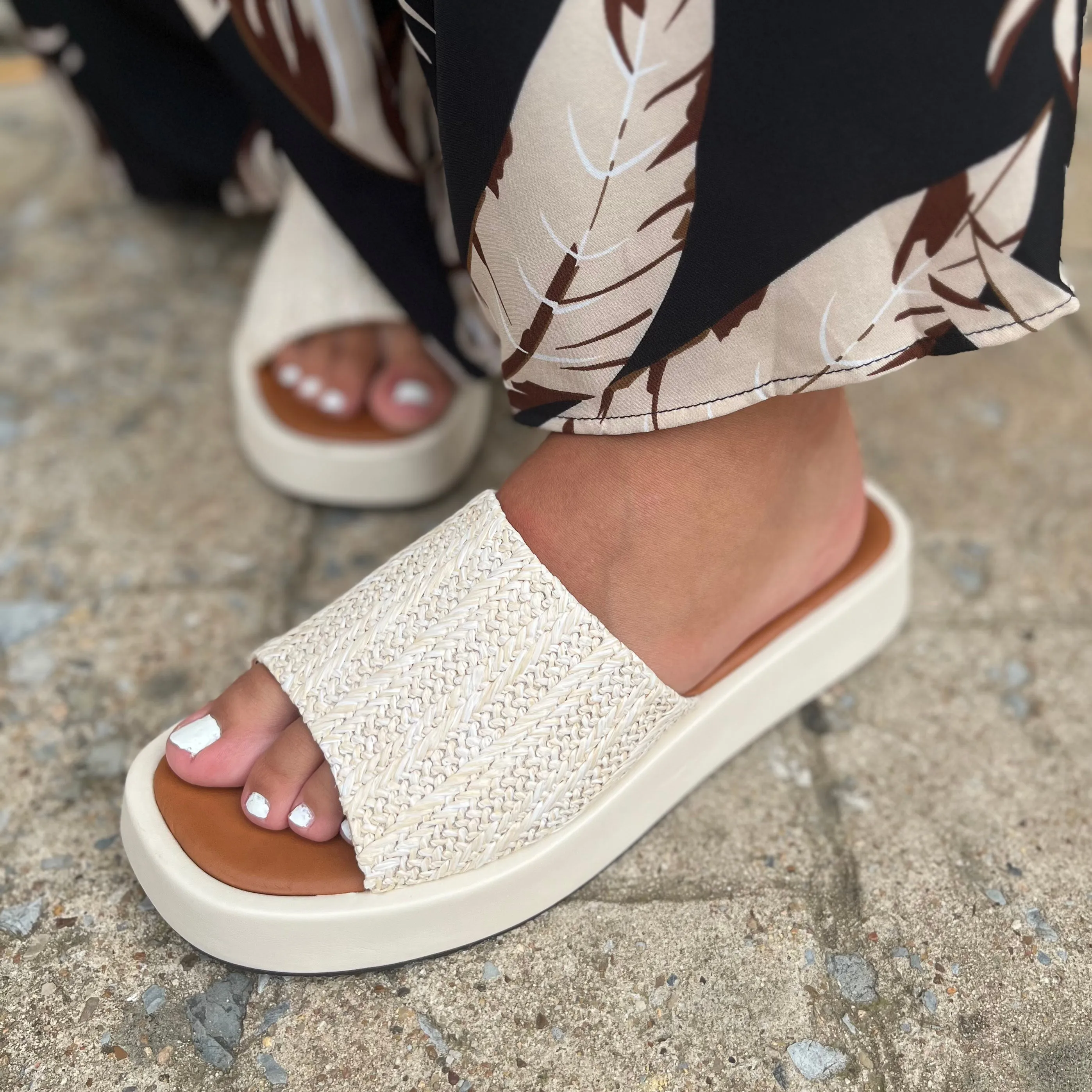 Remi Natural Slip On Platform Sandals