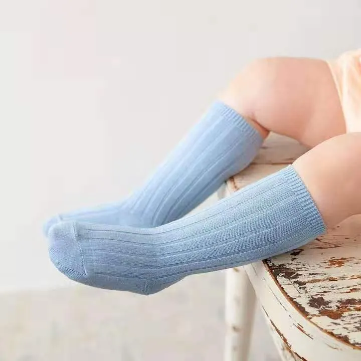 Ribbed Knee High Socks