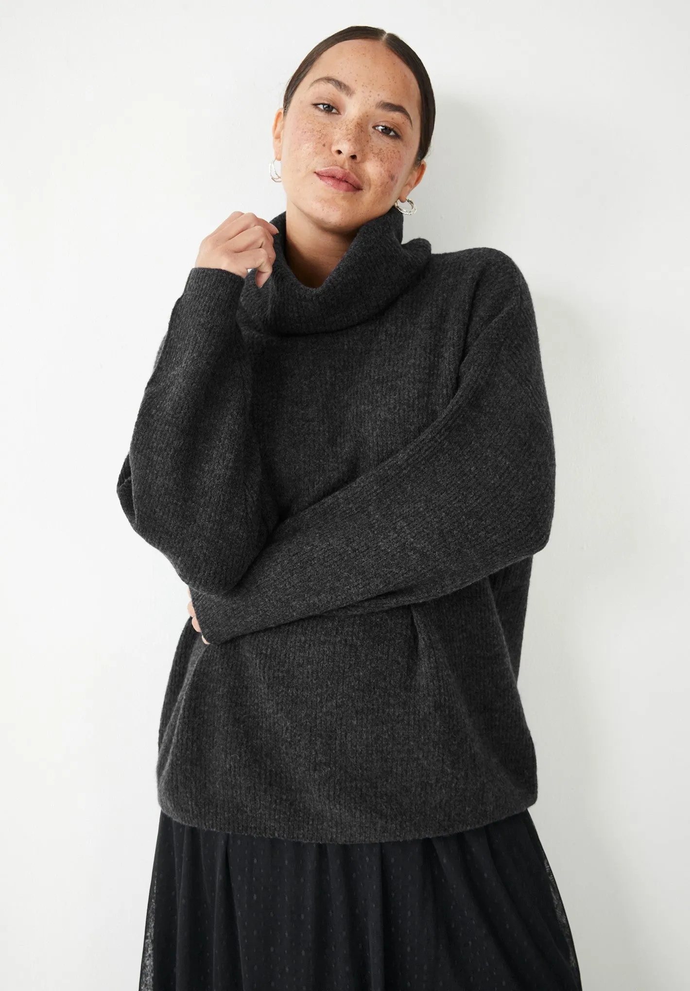 Ribbed Meryl Roll Neck Jumper