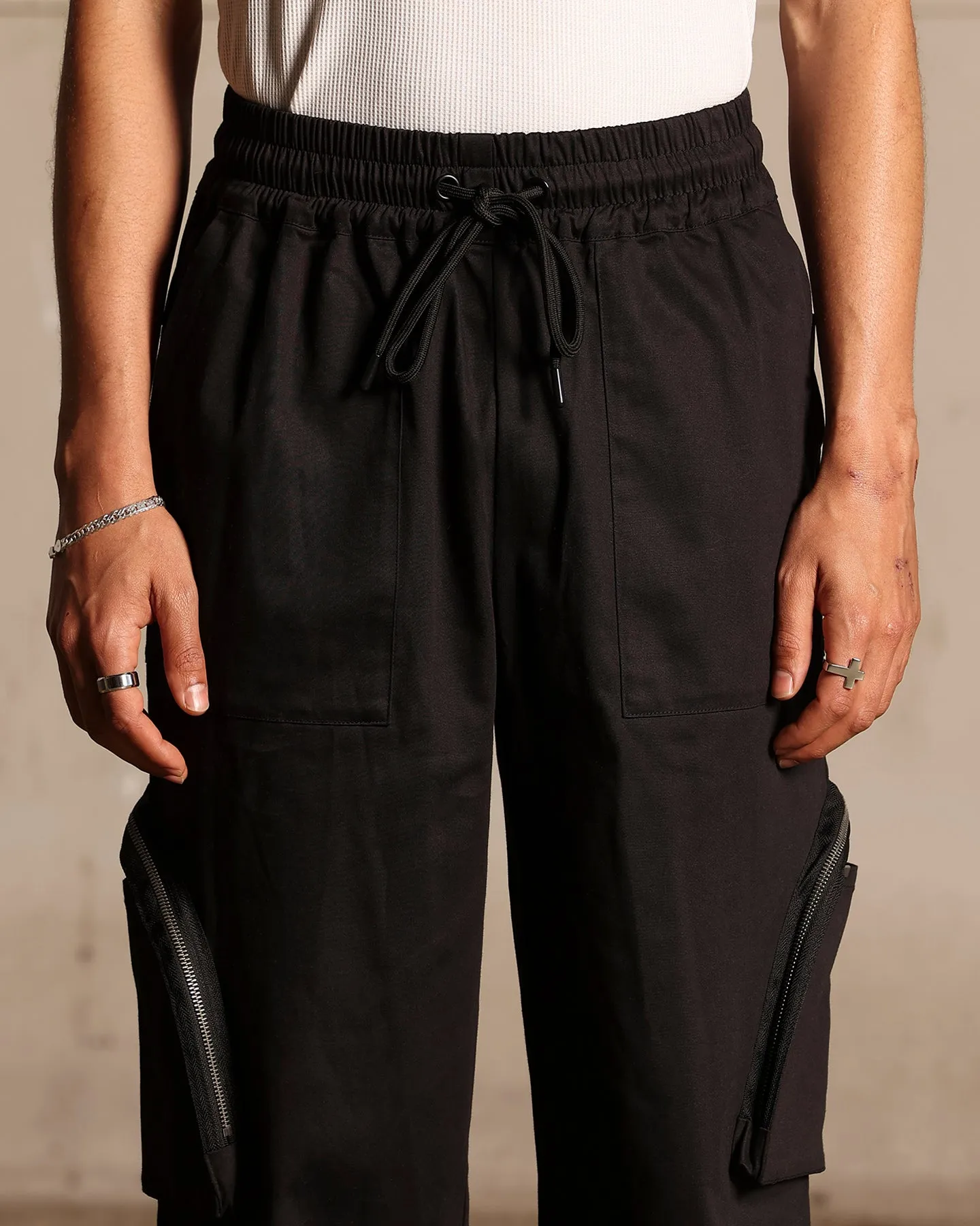 Saint Morta Gallery Zip Cargo Pants Black