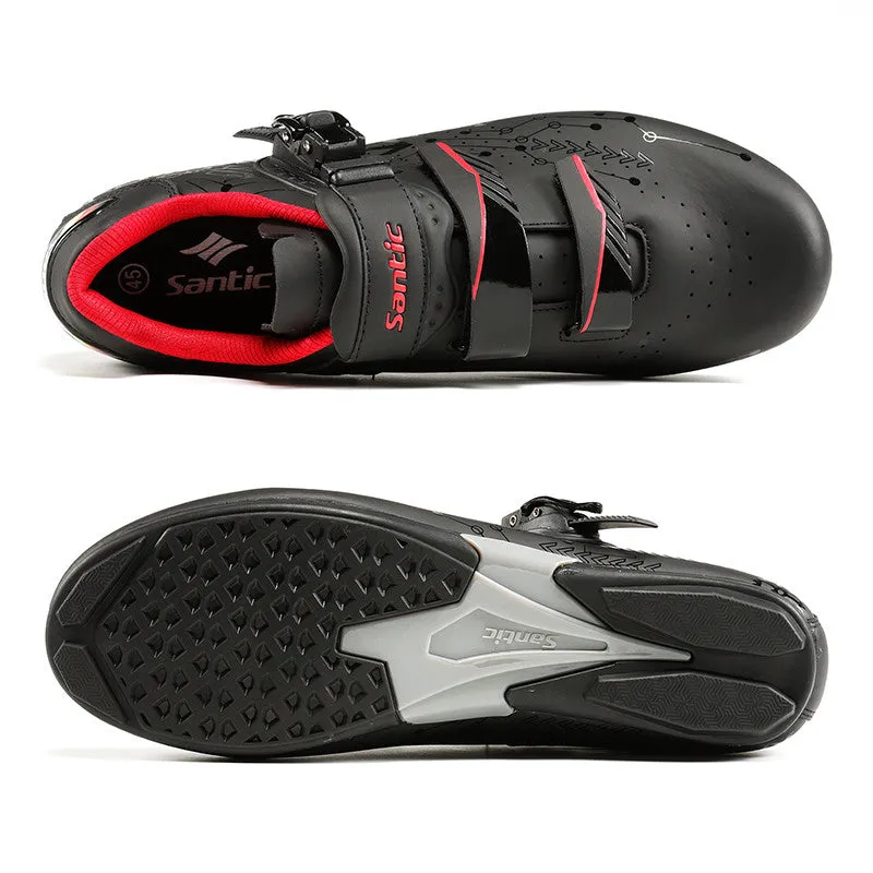 Santic RoadTour Black & Red Mens Lockless Cycling Shoes Cleats not Compatible