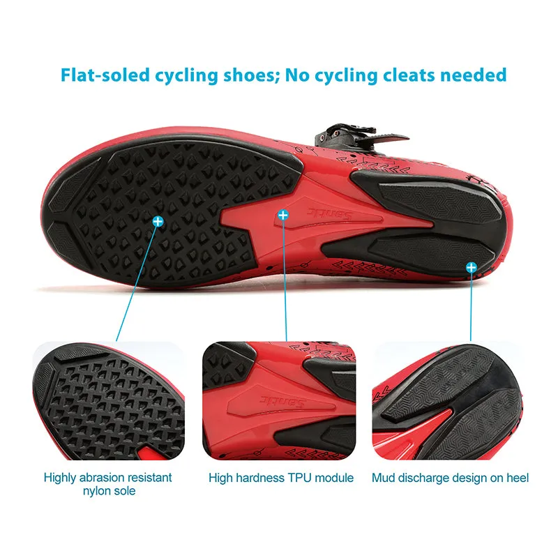 Santic RoadTour Black & Red Mens Lockless Cycling Shoes Cleats not Compatible