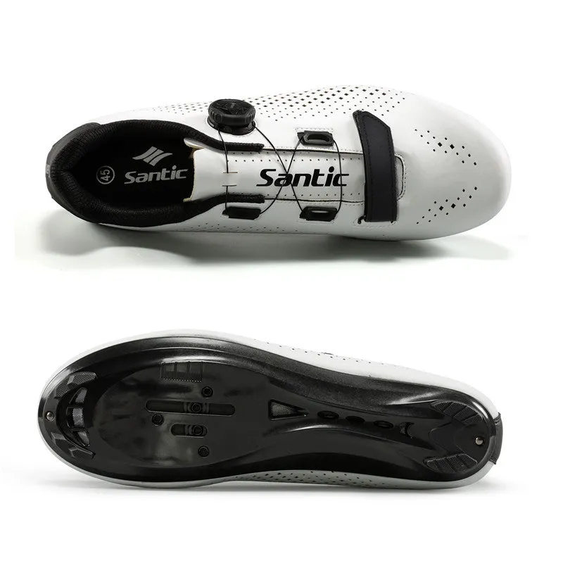 Santic Roadwind White Men’s Cycling Shoes with Compatible Cleat Peloton