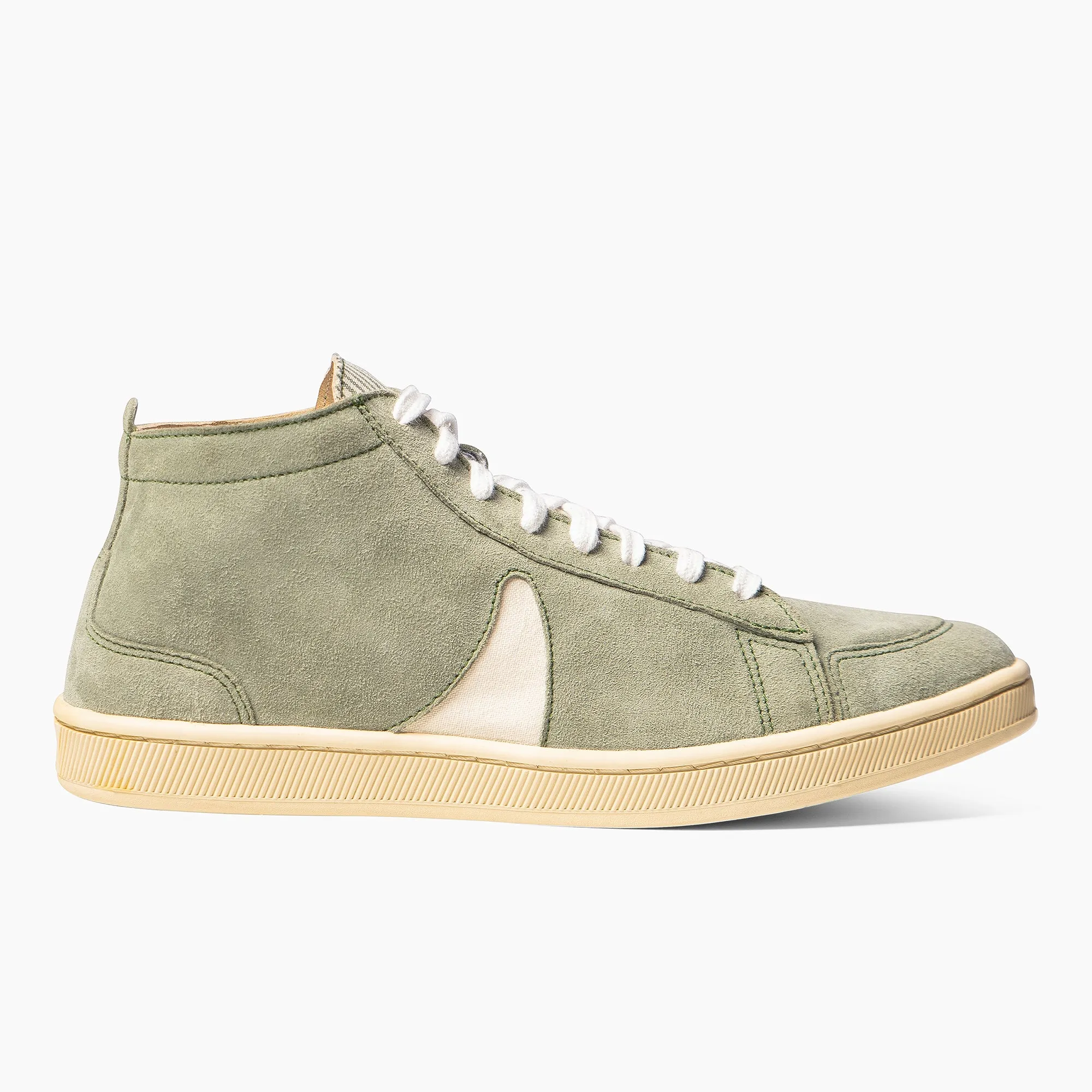 Sea Spray Suede White Horn Lamu High Top Sneakers