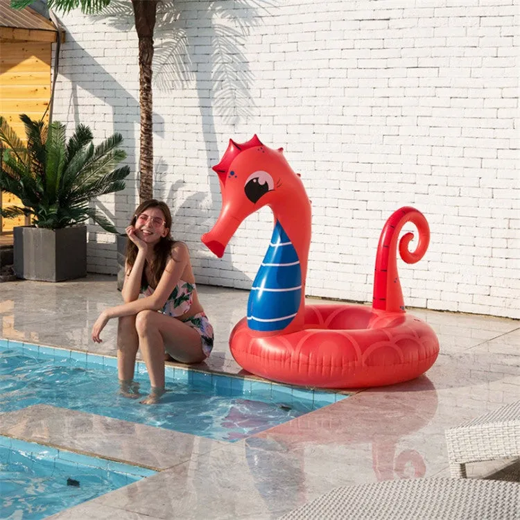 Seahorse Shape Mount Inflatable Adult Floating Row Swimming Ring Water Floating Bed, Size:150 x 120 x 110cm